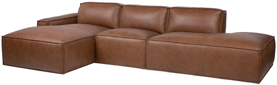 Sofa Home4You Kampinis sofos komplektas „BURTON LC“ iš rudos odos