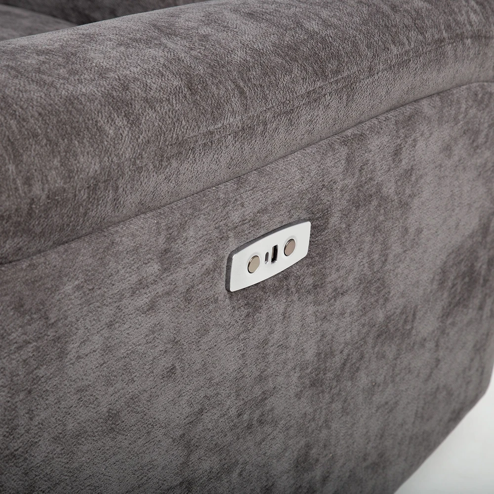 Home4You Kampinė sofa „PROVENCE LC“, su elektrine arba rankine atlošimo funkcija, tamsiai pilka