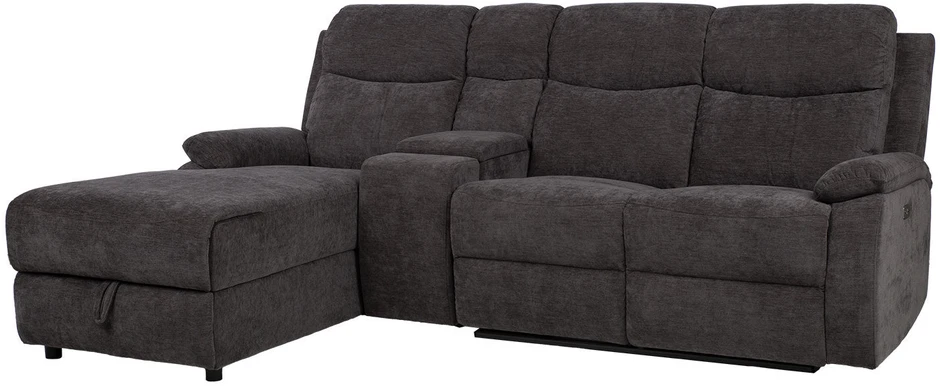 Home4You Kampinė sofa „PROVENCE LC“, su elektrine arba rankine atlošimo funkcija, tamsiai pilka