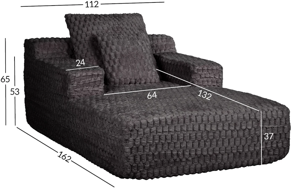 Fotelis Home4You Gulimoji sofa „FIZZY“, tamsiai pilkos spalvos