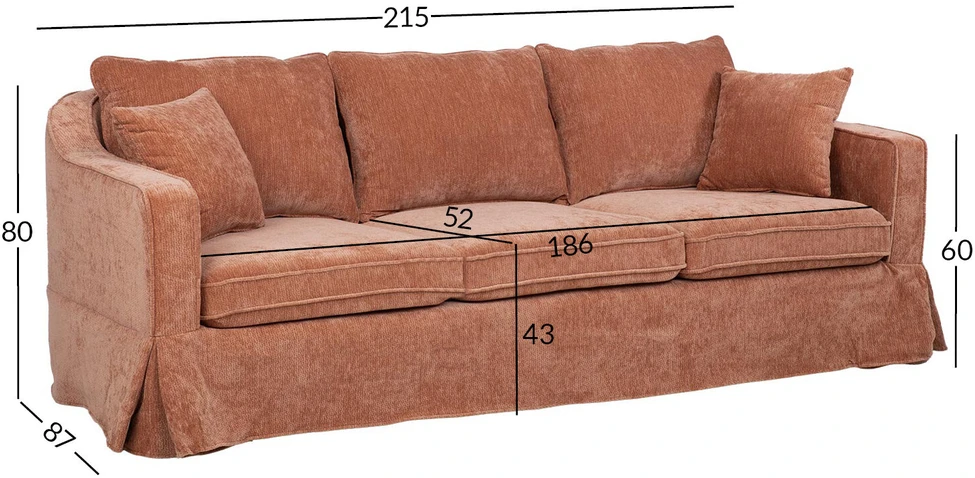 Home4You 3-vietė sofa „SIENNA“, oranžinė