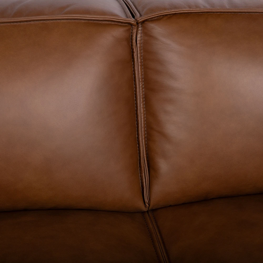 Home4You 3-vietė sofa „BURTON“, ruda oda