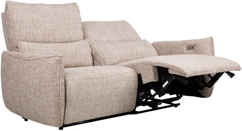Lova Home4You 3-vietė atlošiamoji sofa „BASTIAN“ su elektriniu mechanizmu, smėlio spalvos