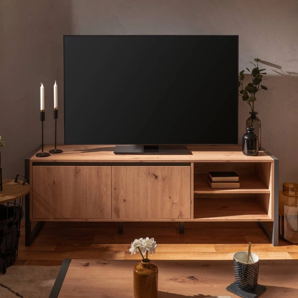 TV staliukas Homestyle4U TV spintelė, 160x40x55 cm, pilka