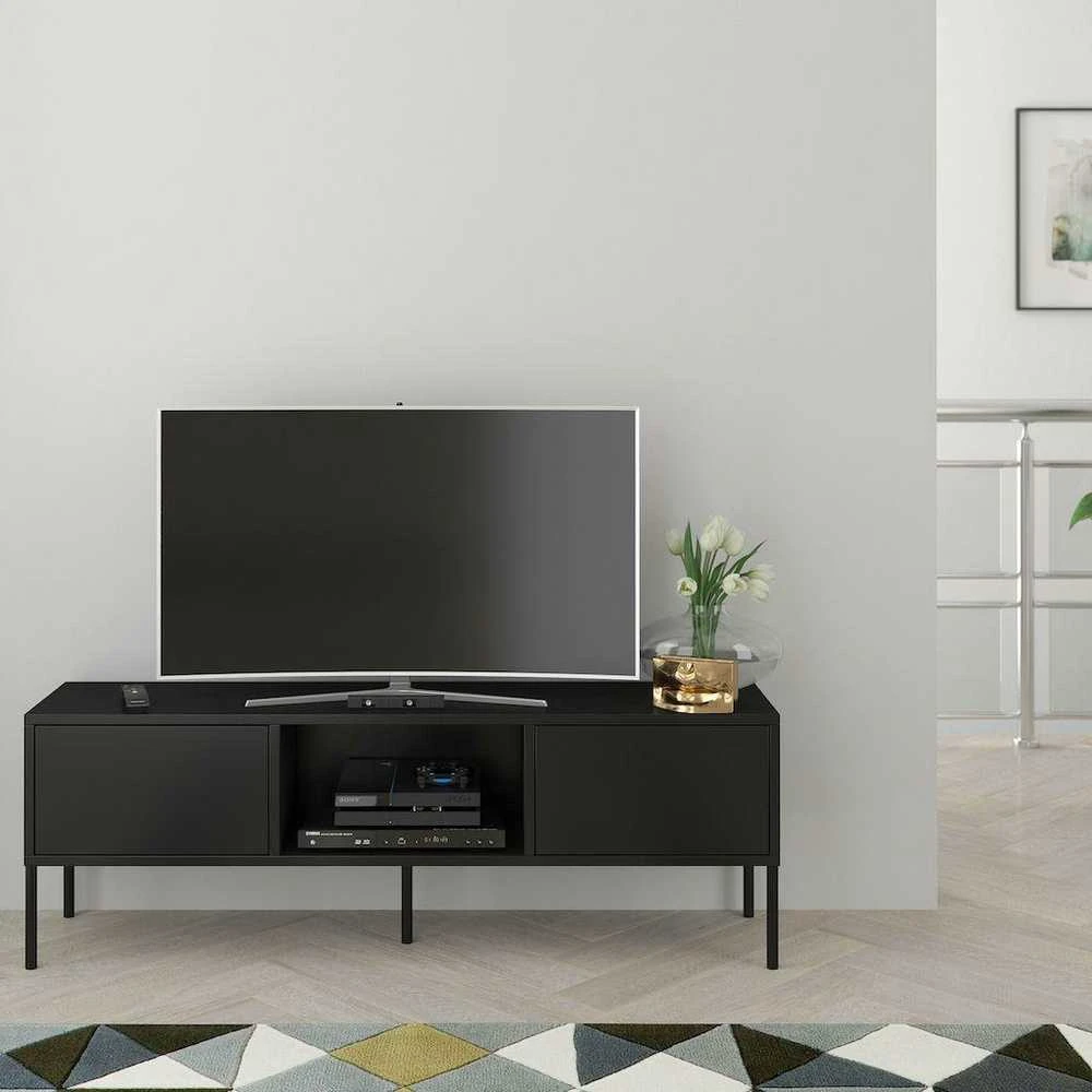 TV staliukas Skandica Komoda, MIRKA, 130x35 cm, Juoda