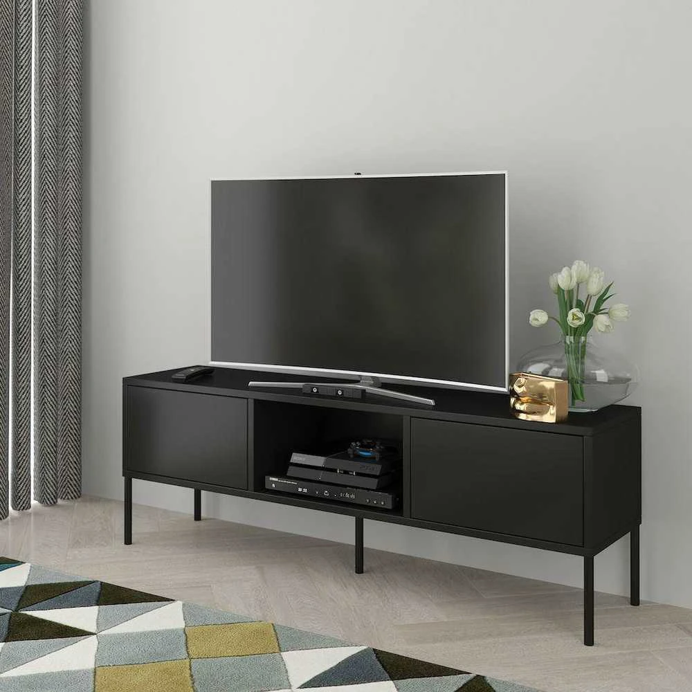 TV staliukas Skandica Komoda, MIRKA, 130x35 cm, Juoda