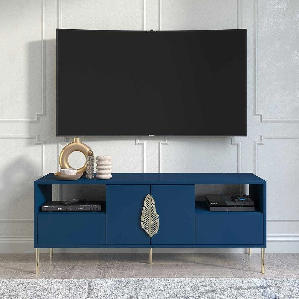 TV staliukas Spintelė, Skandica MERLIN, 136x40 cm, Tamsiai mėlyna