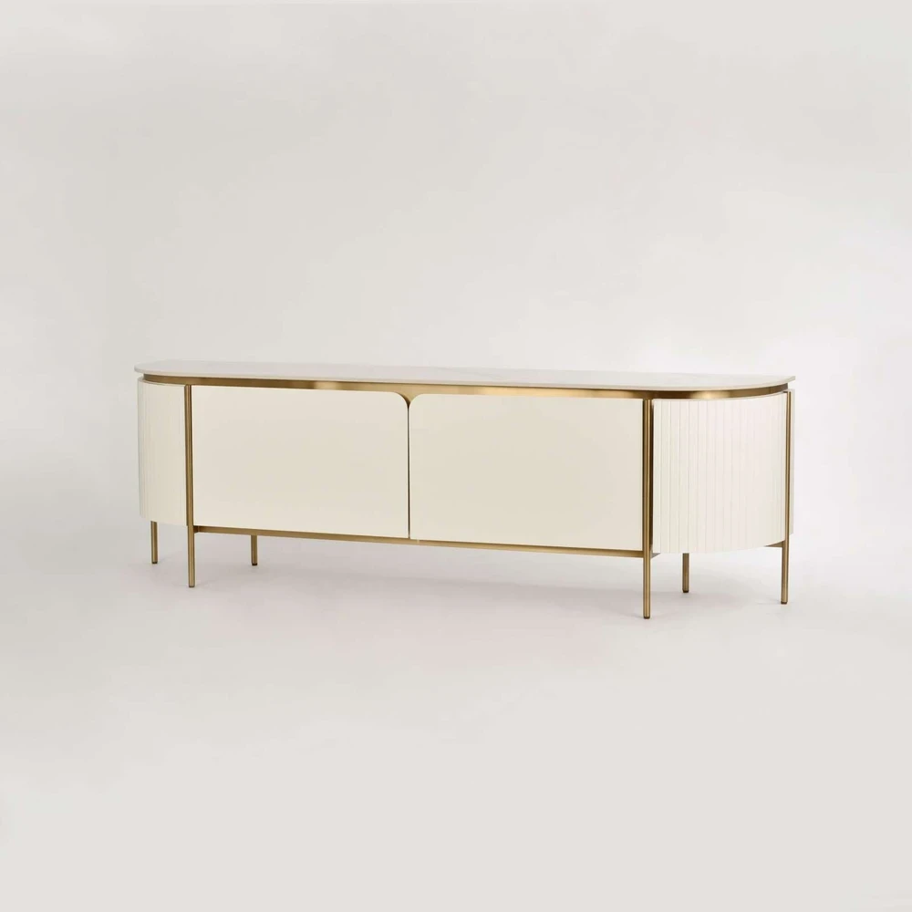 TV staliukas, Stilig, 200 cm, auksinis baltas
