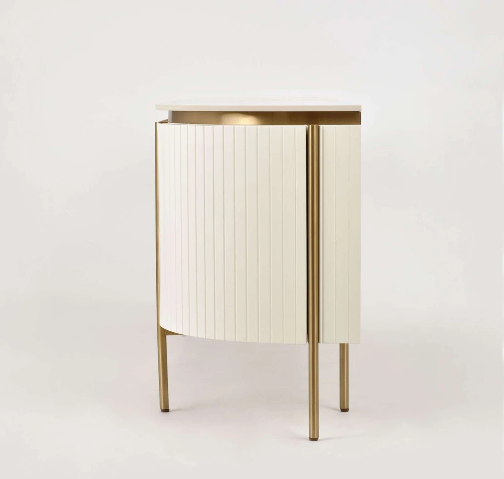TV staliukas, Stilig, 200 cm, auksinis baltas