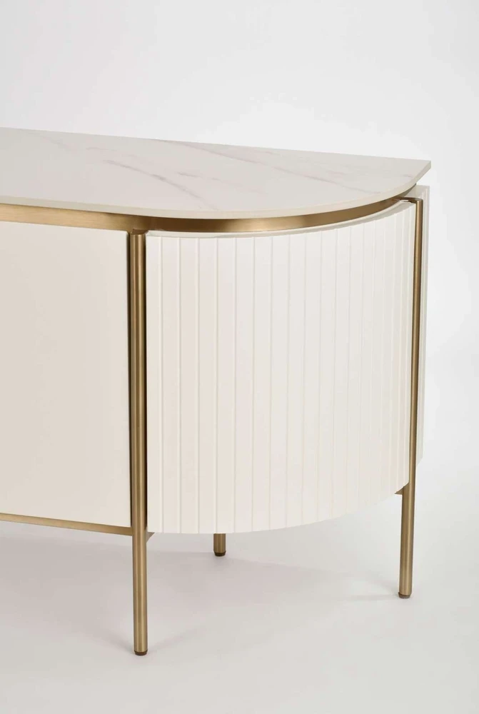 TV staliukas, Stilig, 200 cm, auksinis baltas