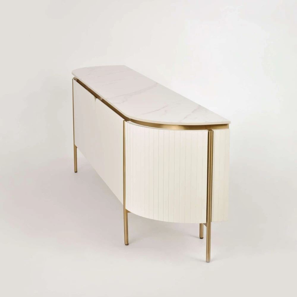 TV staliukas, Stilig, 200 cm, auksinis baltas