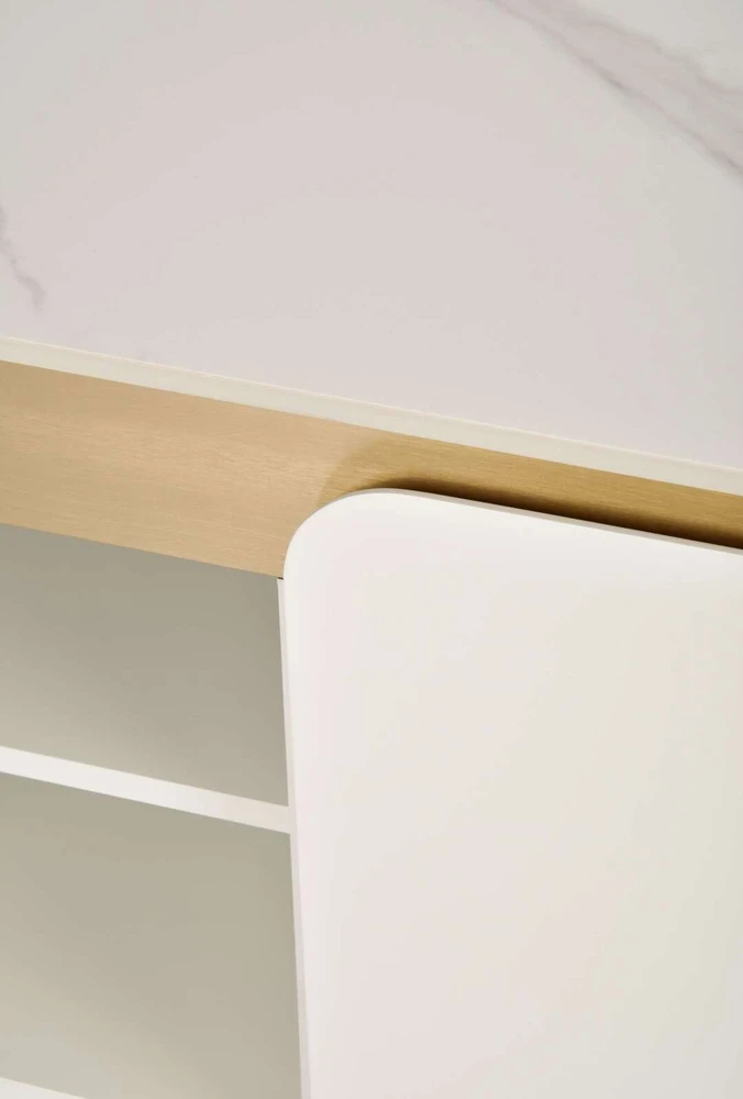 TV staliukas, Stilig, 200 cm, auksinis baltas