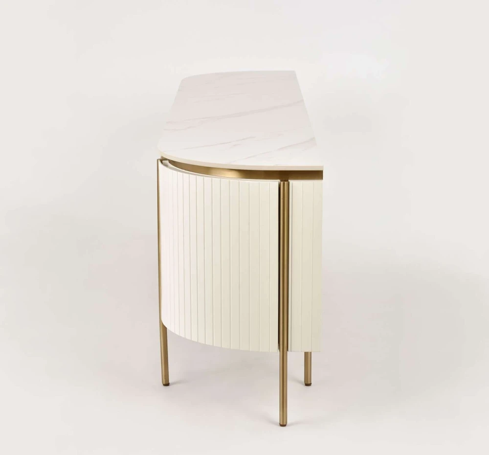 TV staliukas, Stilig, 200 cm, auksinis baltas