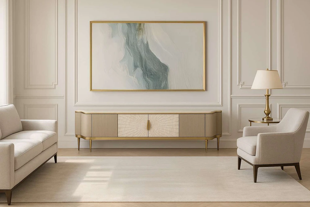 TV staliukas, Stilig, 200 x 52 x 40 cm, auksinis