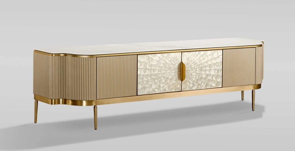 TV staliukas, Stilig, 200 x 52 x 40 cm, auksinis