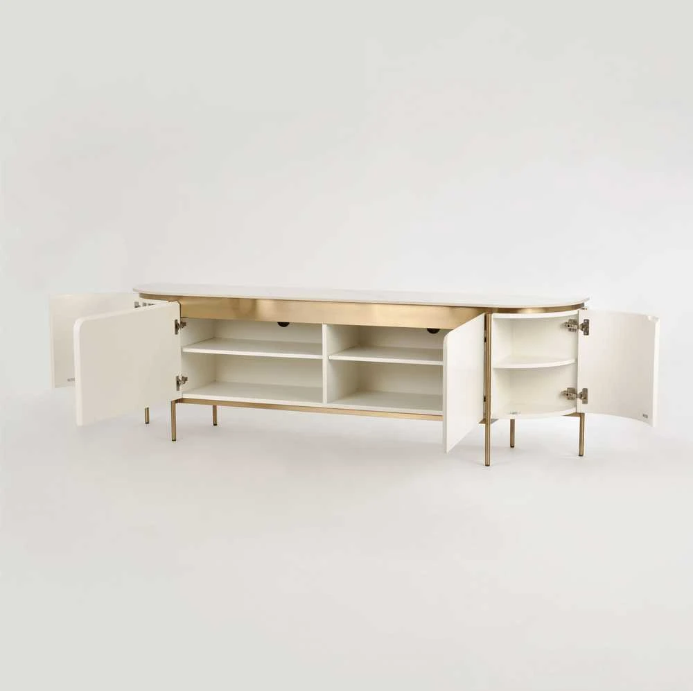 TV staliukas, Stilig, 200 cm, auksinis baltas