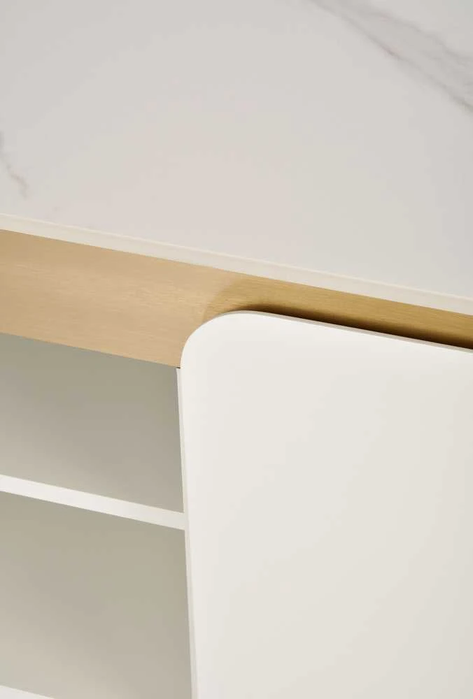 TV staliukas, Stilig, 200 cm, auksinis baltas