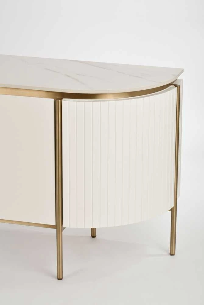 TV staliukas, Stilig, 200 cm, auksinis baltas