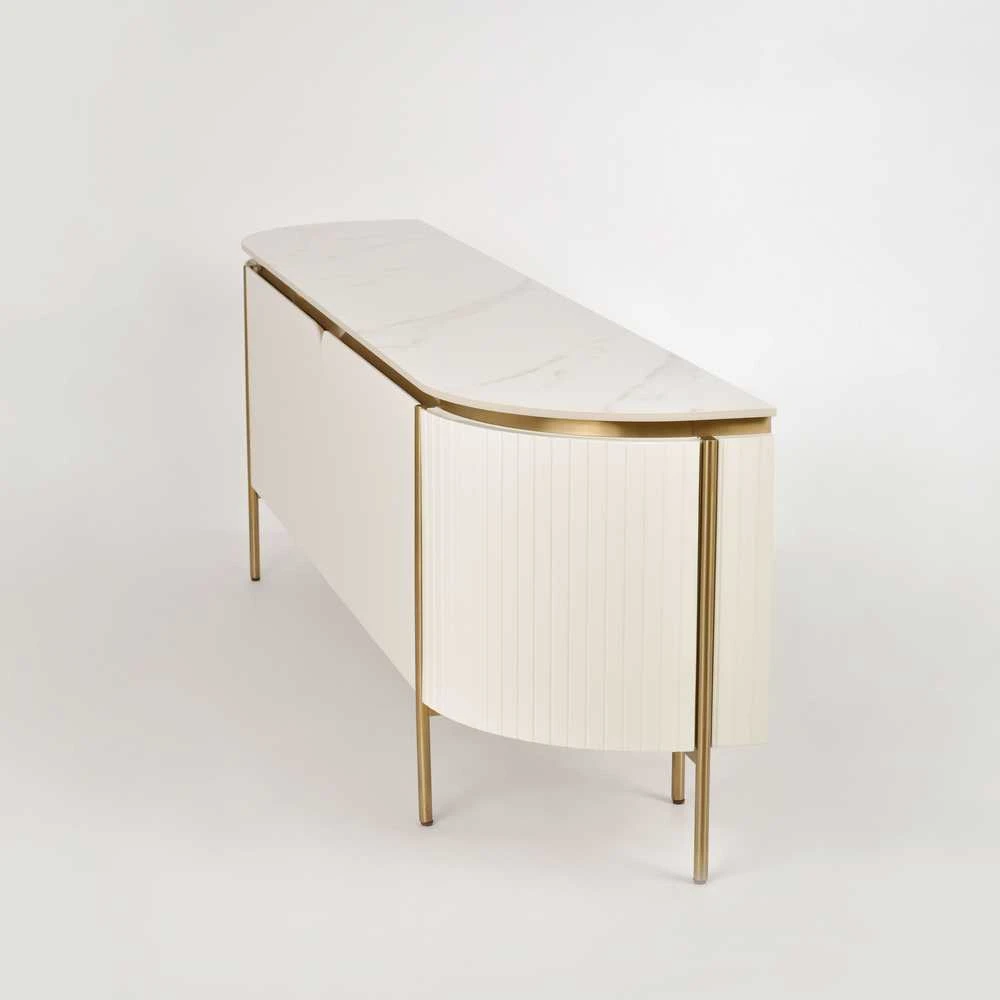 TV staliukas, Stilig, 200 cm, auksinis baltas