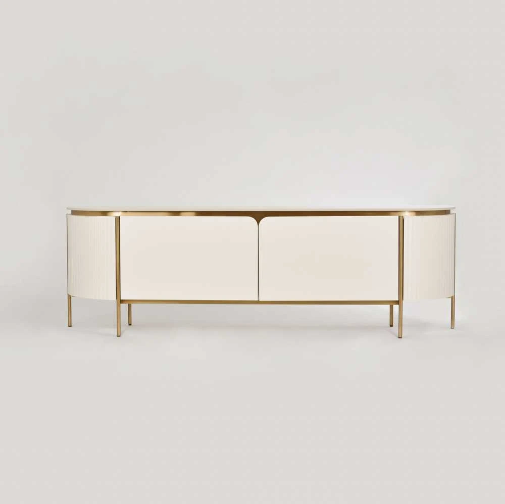 TV staliukas, Stilig, 200 cm, auksinis baltas