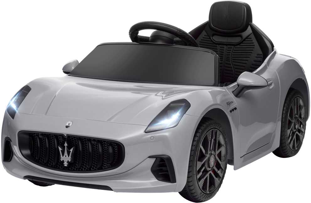 AIYAPLAY vaikiškas elektrinis automobilis 12V vaikiškas automobilis su 2,4 GHz nuotolinio valdymo pulteliu, 2 varikliai, vaikiška transporto priemonė su garsiniu signalu, LED, muzika, švelnus užvedimas, elektrinė transporto priemonė su papildomu ratu, skirta 3-5 metų vaikams, pilka spalva