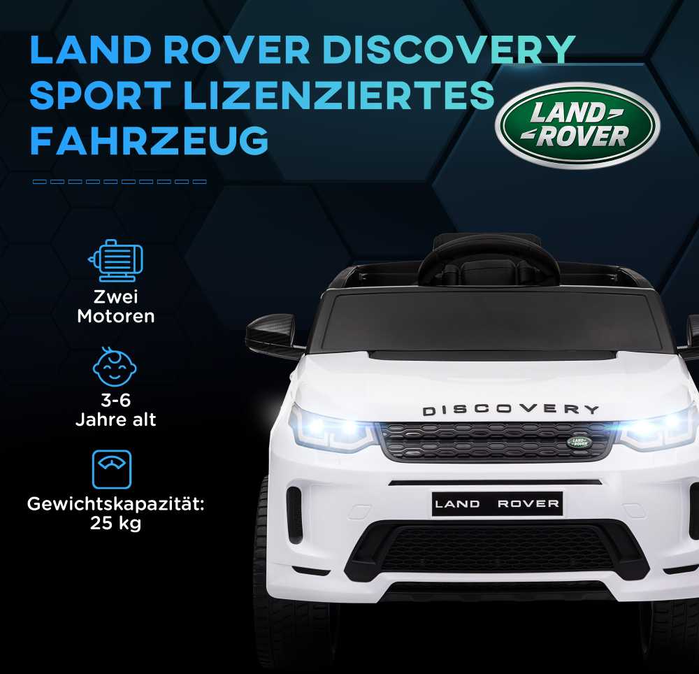 AIYAPLAY vaikiškas elektromobilis 12V su 2,4G nuotolinio valdymo pulteliu, muzika, garso signalu, LED žibintais, USB/MP3 jungtimi, 3-5 km/val., 3-6 metų vaikams, baltas