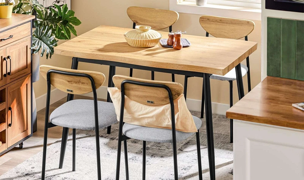 Valgomojo komplektas, SoBuy OGT52-N, 110x70x76 cm, Juodas
