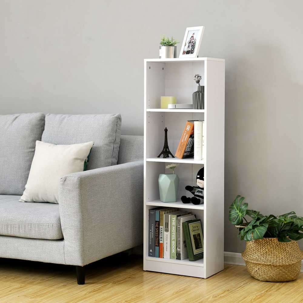 Songmics Knygų lentyna, 40x121,5x24 cm, balta