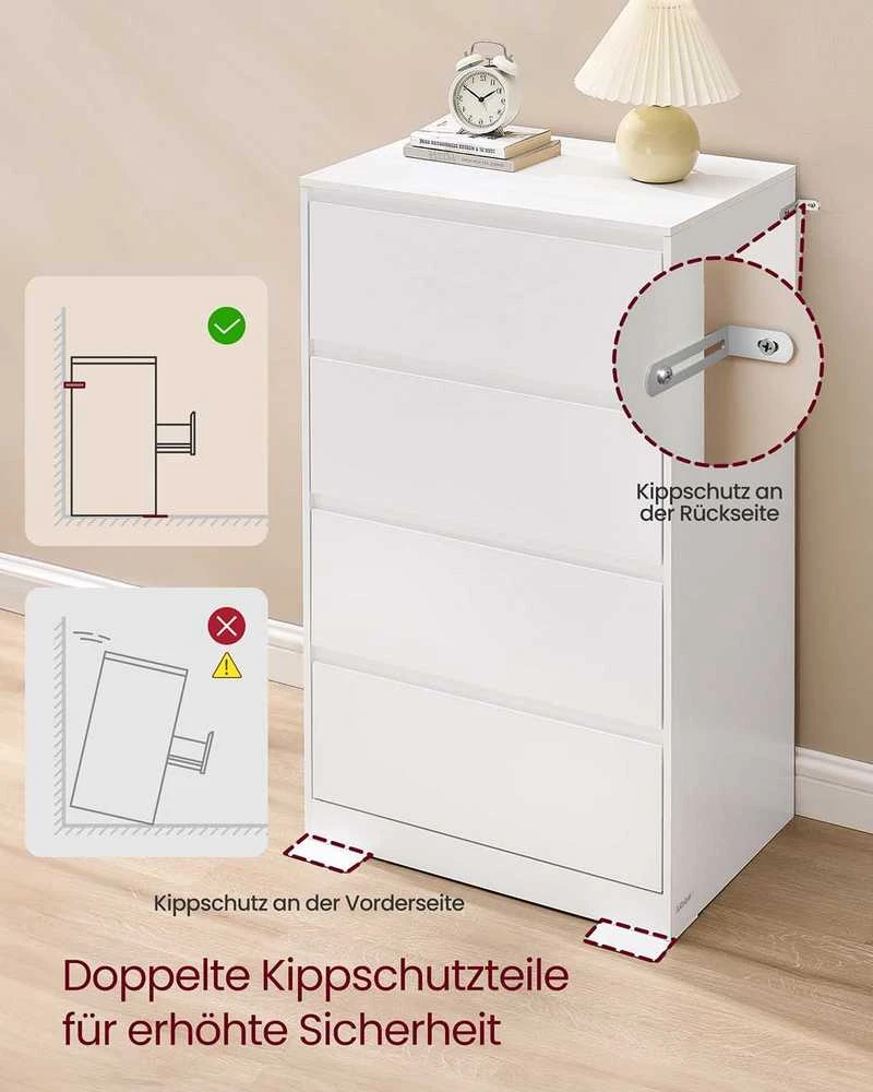 Songmics Komoda su keturiais stalčiais 40x60x97,4 cm