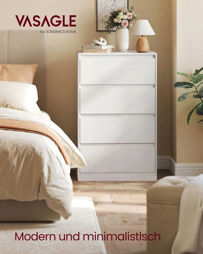 Songmics Komoda su keturiais stalčiais 40x60x97,4 cm