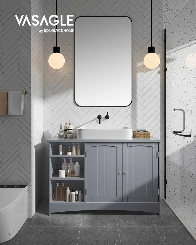 Songmics Tualeto staliukas, 90x30x60 cm, pilka