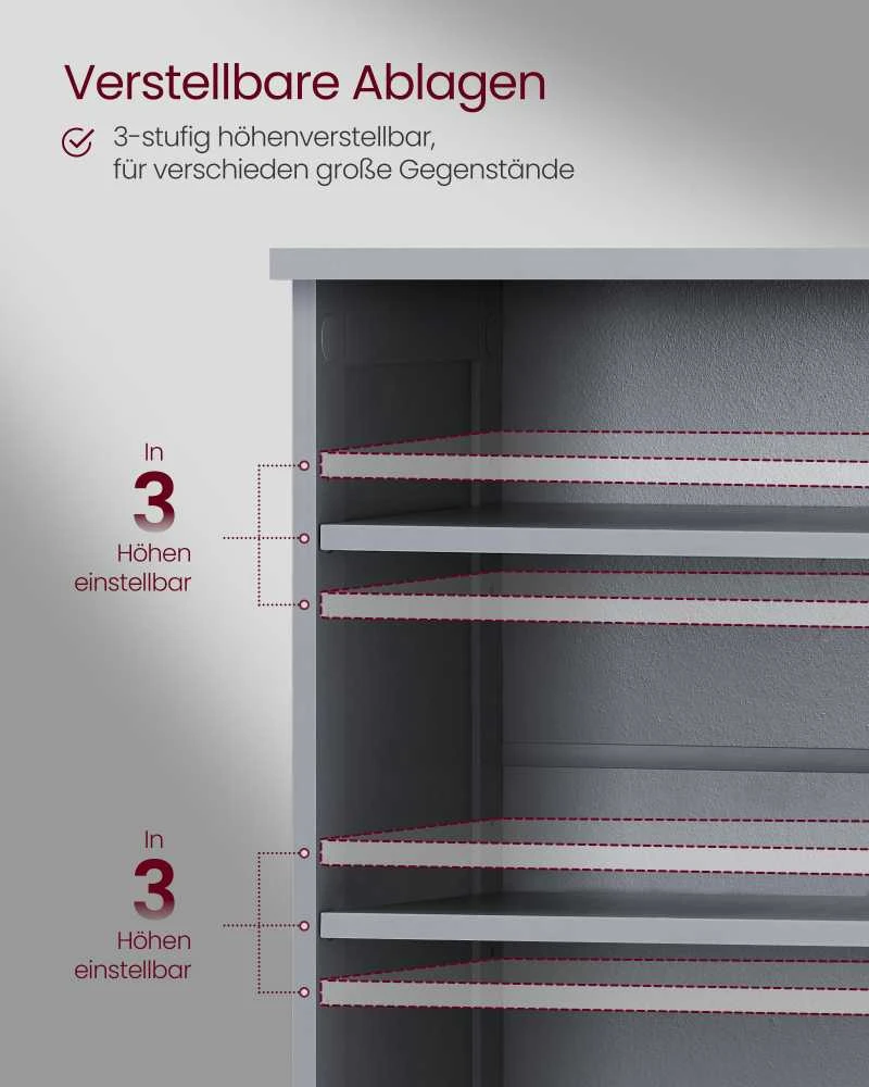 Songmics Tualeto staliukas, 90x30x60 cm, pilka