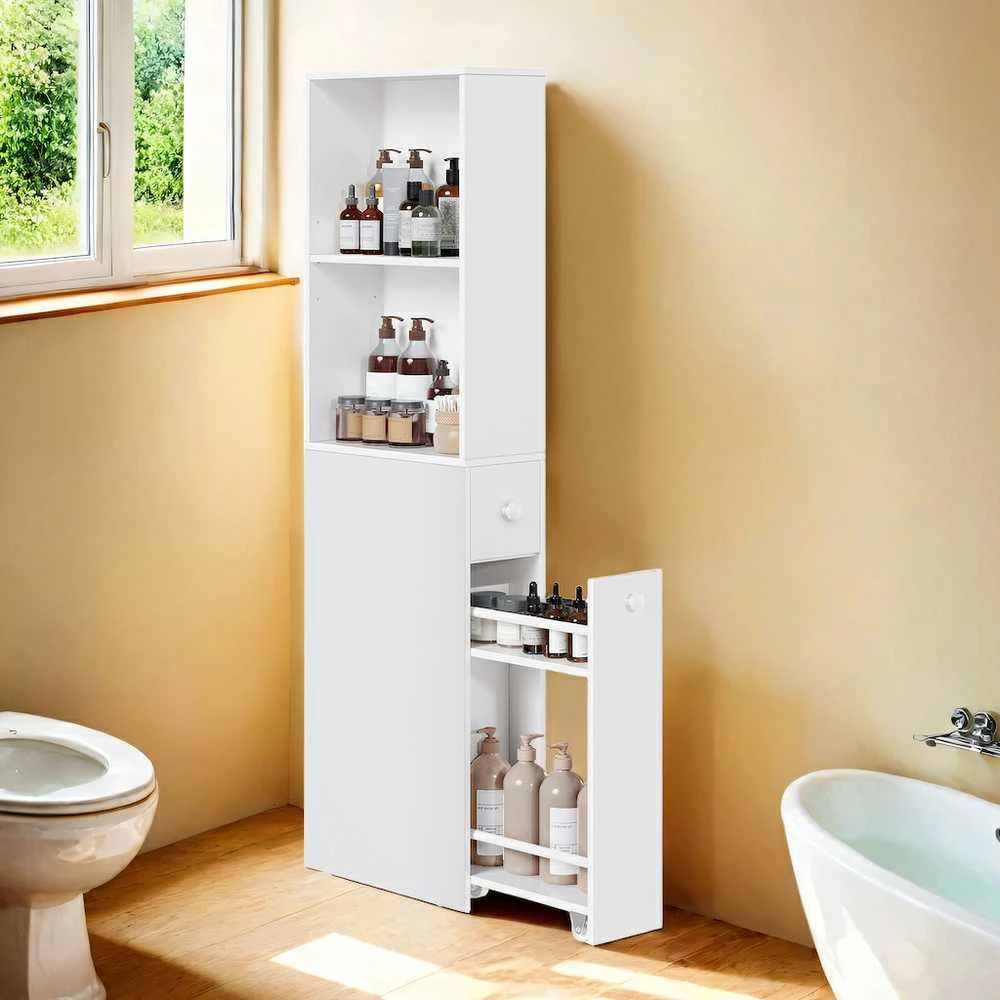 Songmics Vonios kambario spintelė, 40x18x134,4 cm