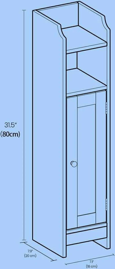 Songmics Vonios spintelė, MDF, 20x18x80 cm