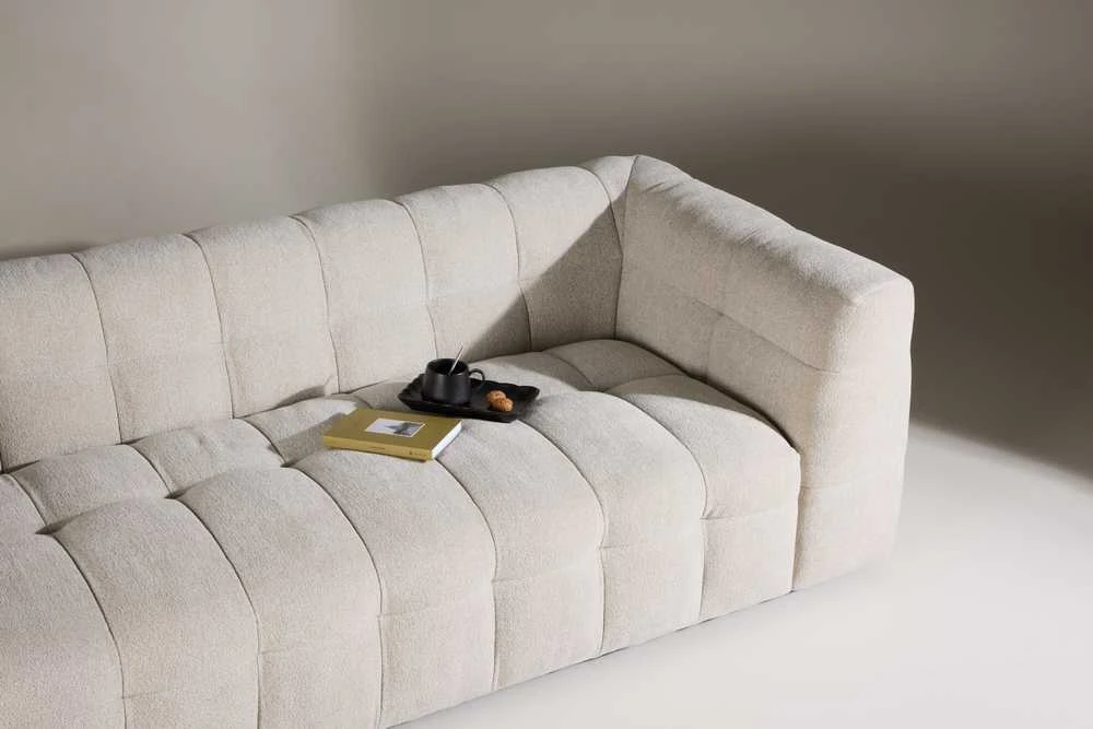 3-vietė sofa, Malou, 98x238x70 cm, kreminė