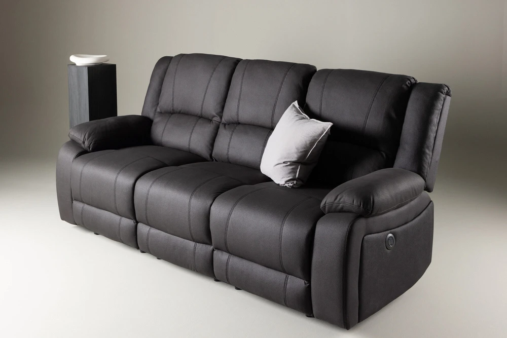 Venture Design 3 vietų atlošiamas sofa Singapore, juoda