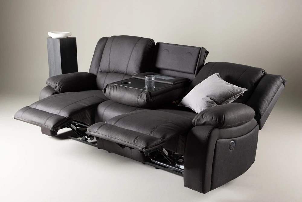 Venture Design 3 vietų atlošiamas sofa Singapore, juoda