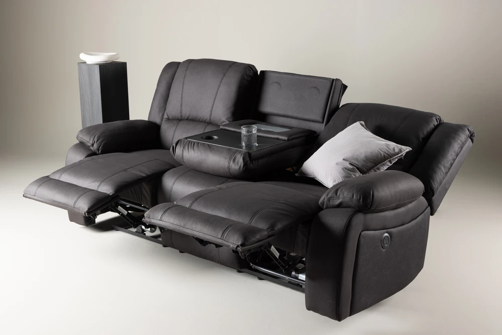 Venture Design 3 vietų atlošiamas sofa Singapore, juoda