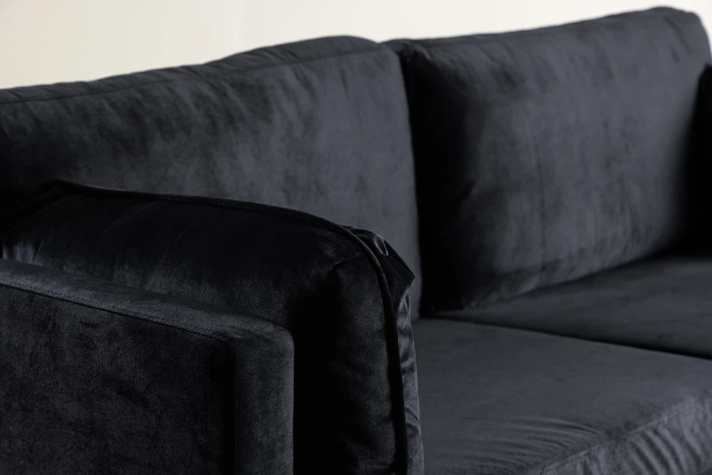 Venture Design 3 vietų sofa, Boom, 203x90 cm, Juoda
