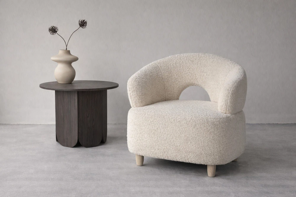 Venture Design Akcentinė kėdė Moglas 63x65 cm Balta Bouclé
