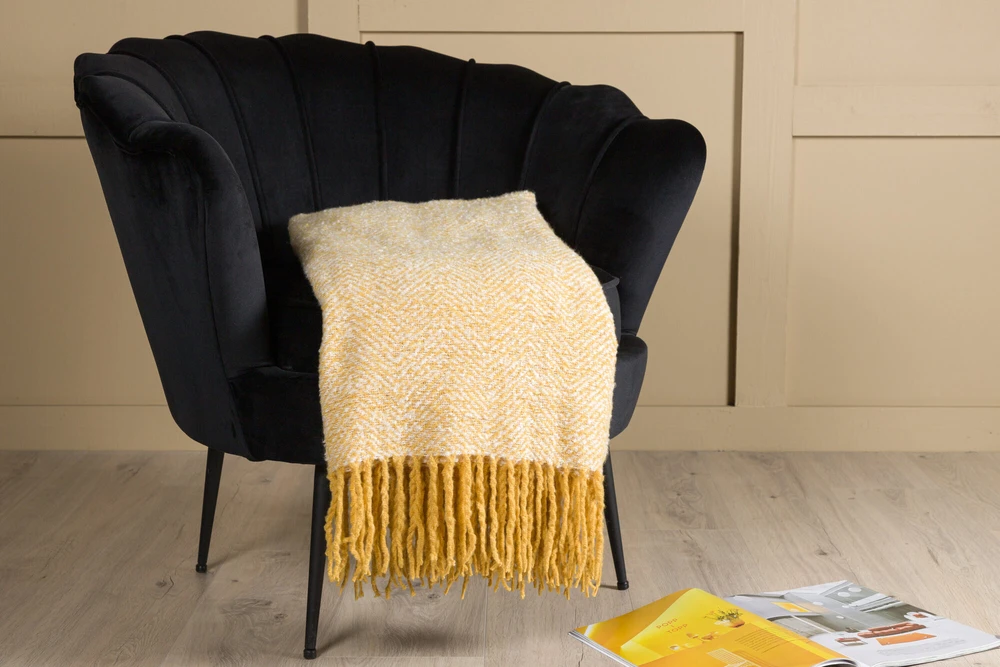 Venture Design Antklodė, Toby pledas, 170x130 cm, Geltona
