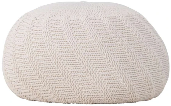 Venture Design Apvalus pufas „Ted“, 45 cm, kreminės spalvos