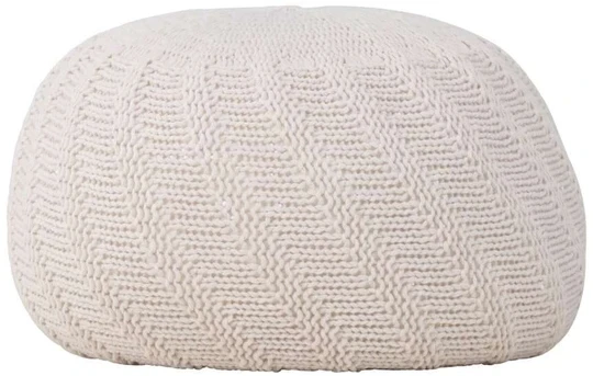 Venture Design Apvalus pufas „Ted“, 45 cm, kreminės spalvos