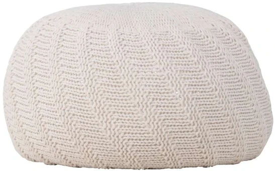 Venture Design Apvalus pufas „Ted“, 45 cm, kreminės spalvos