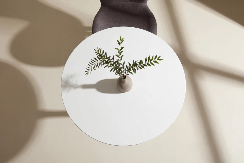 Venture Design Apvalus valgomojo stalas ø80 cm, baltas MDF
