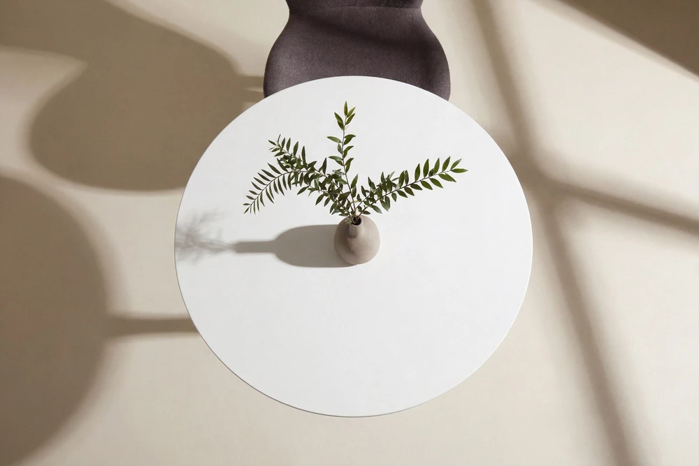 Venture Design Apvalus valgomojo stalas ø80 cm, baltas MDF