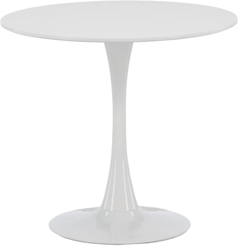 Venture Design Apvalus valgomojo stalas ø80 cm, baltas MDF