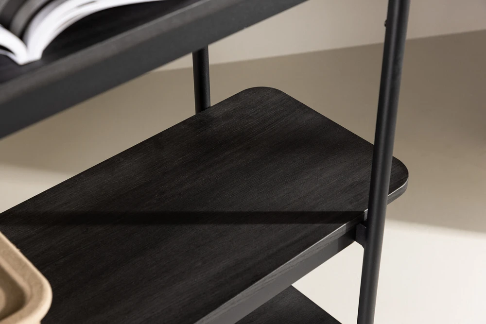 Venture Design Atvira knygų lentyna Heim 120 × 190 cm, juoda