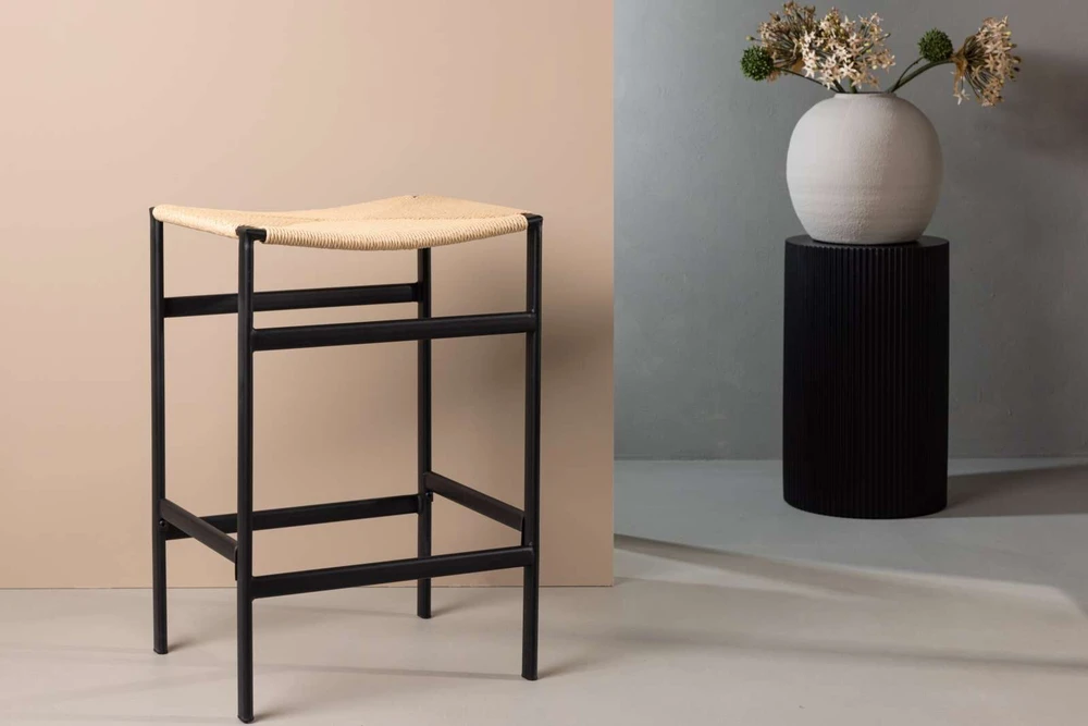 Venture Design Aukštas baro kėdė, Polly 2 vnt., 40x45x66 cm, Juoda/Natūrali
