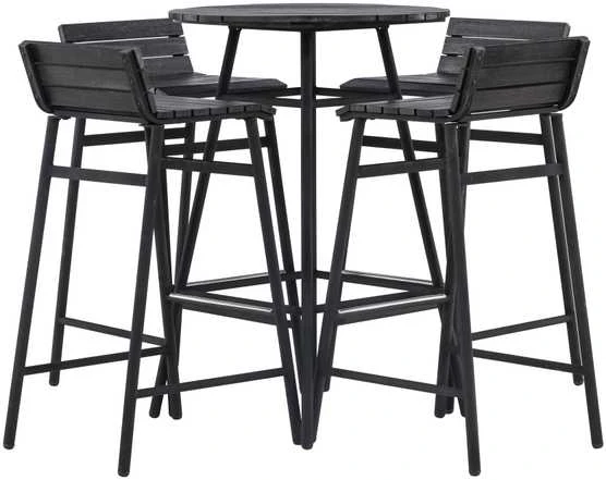 Lauko baldų komplektas Venture Design Barai, Meksika, Kėdė: 43x44x91 cm, Stalas: 65x95 cm, Juoda